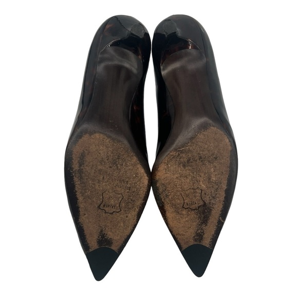 Stuart Weitzman Brown Tortoise Pointed Toe Pumps Size 8 Women’s - Picture 10 of 11